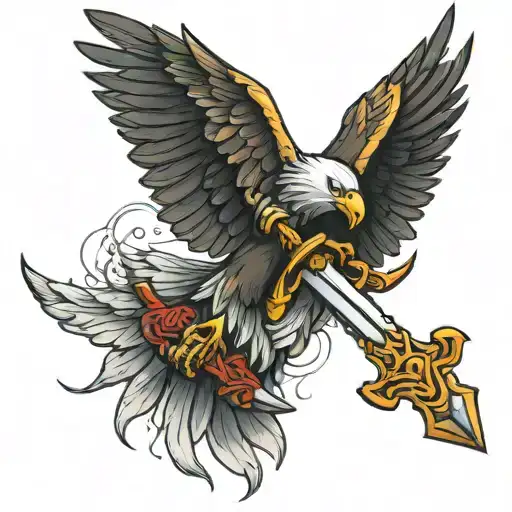 Eagle Wings And Sword Going