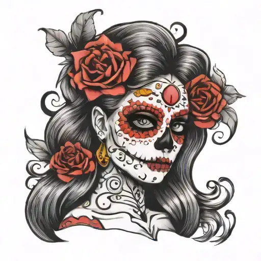 Sugar Skull Woman Face