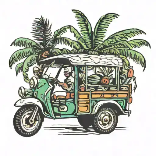 Palm Tree And Tuk Tuk