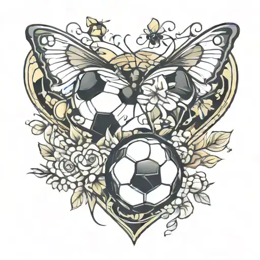 Butter Fly Heart Soccer Ball Babies