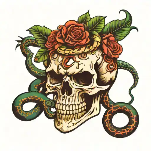 Skull With Snakes