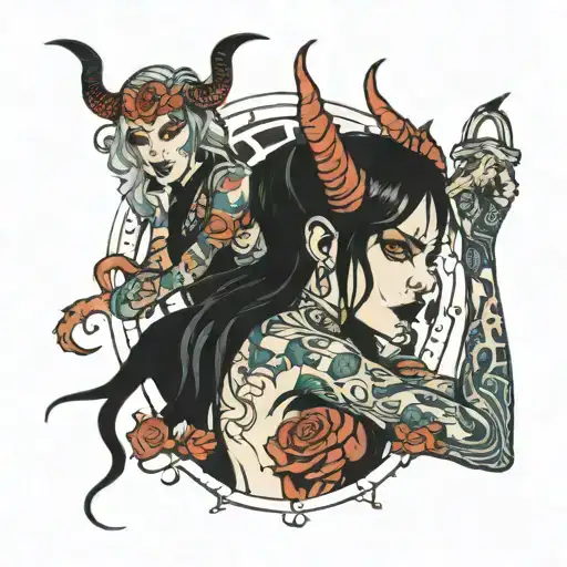 Demon Girl Whipping Another Demon Girl