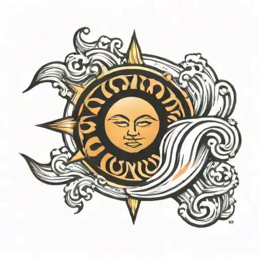 Sun With Water Waves