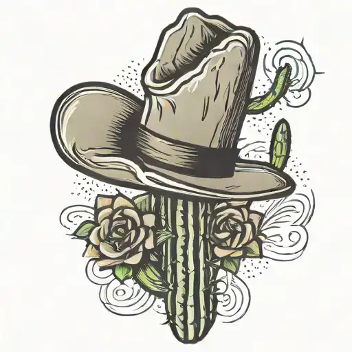 Saguaro Cactus With A Cowboy Hat