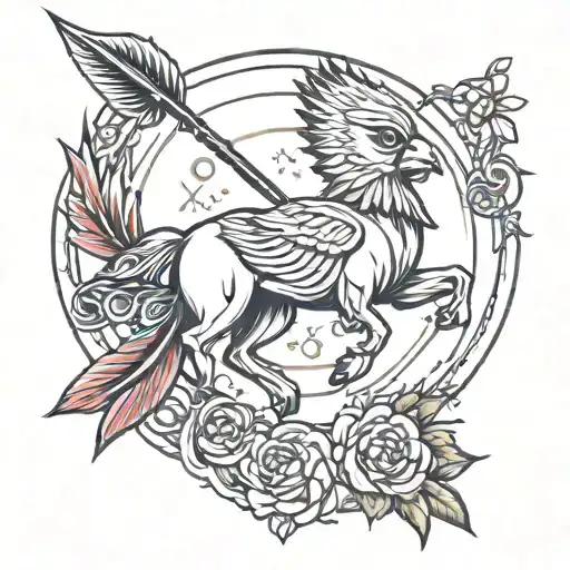 Sagittarius Arrow With Cardinal Bird