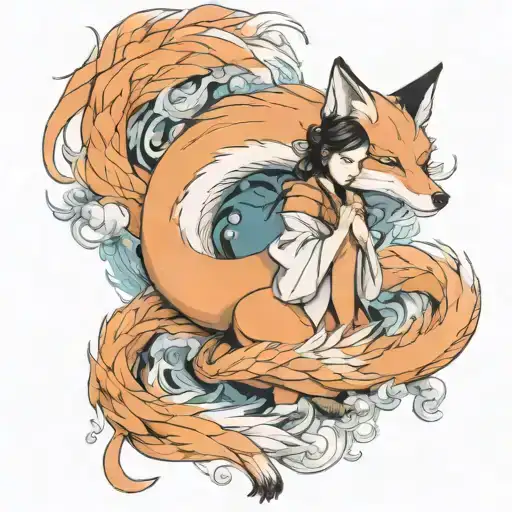 Nine Tailed Fox With Korean Girl