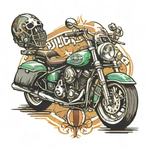 Motorcycle And Football