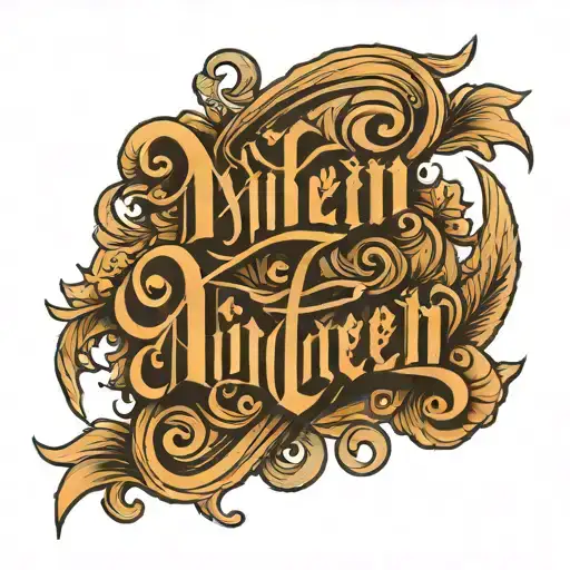 Word Nineteen In A Greek Calligraphy Style