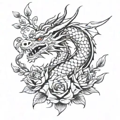 Dragon Flowers Female Worrier