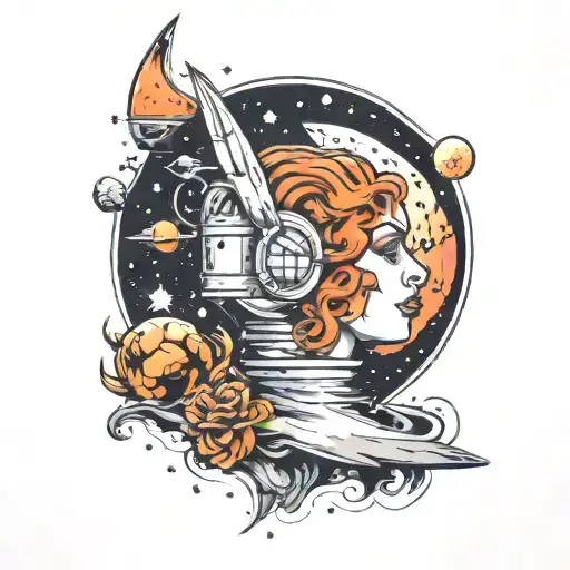 Silence In Space In The Background