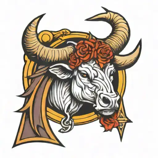 Capital Letter H With Bull Horns And Halo