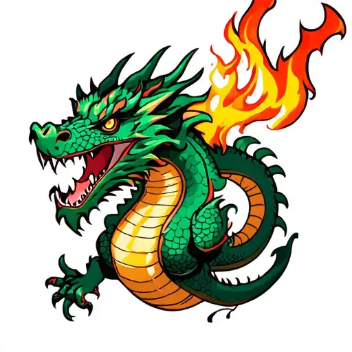 Cool Dragon Breathing Fire