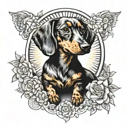 Dachshund And Sun Shining