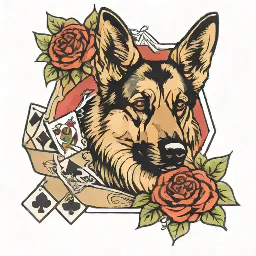 German Shepherd In Cards