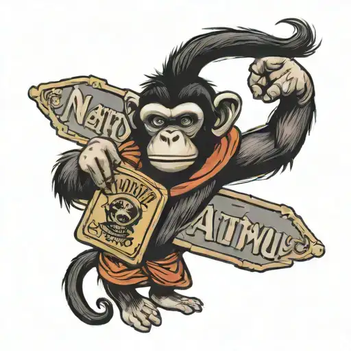 Monkey Holding A Sign Saying Antwaun