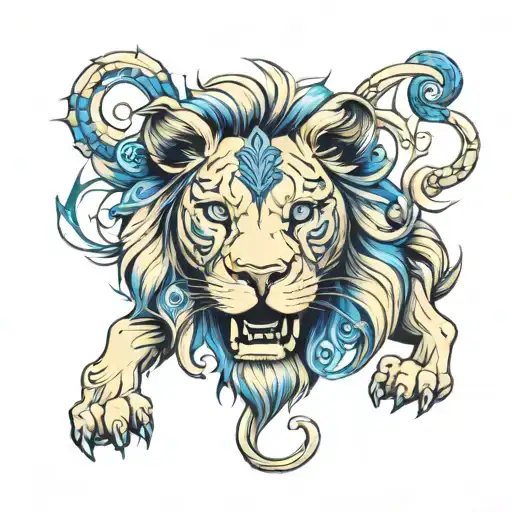 Lion With Blue Eyes