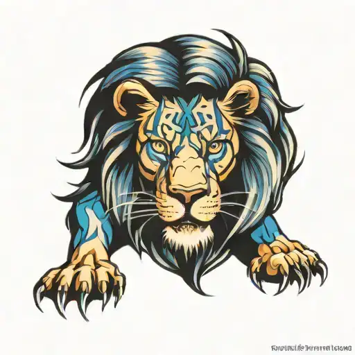 Lion With Blue Eyes