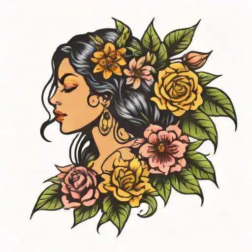 Virgo Goddess With Flowers
