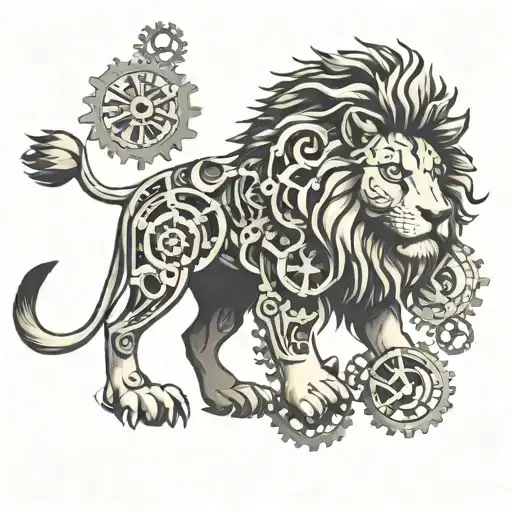Lion Made From Clock Gears