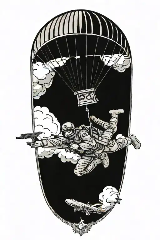 Us Paratrooper Jumping Out Of A Plane