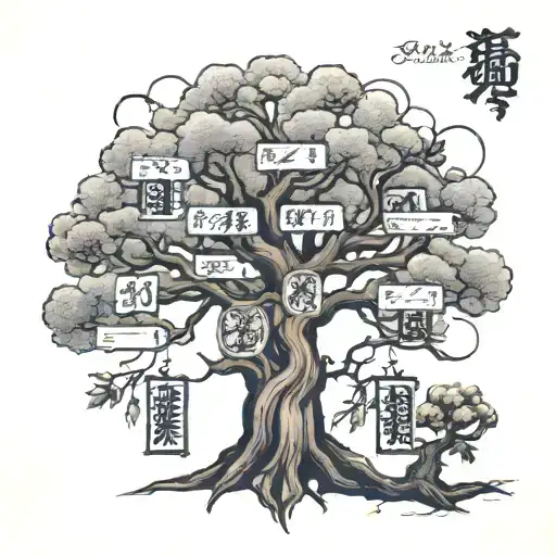 Japanees Family Tree With Letter M O E T