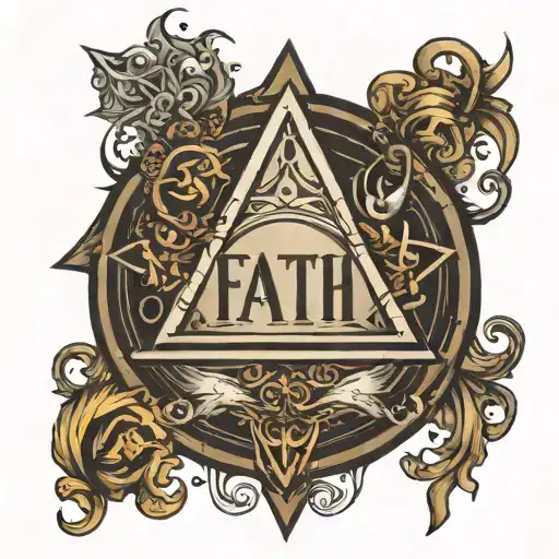 The Word Faith Under Triangle Eye Full Sleeve