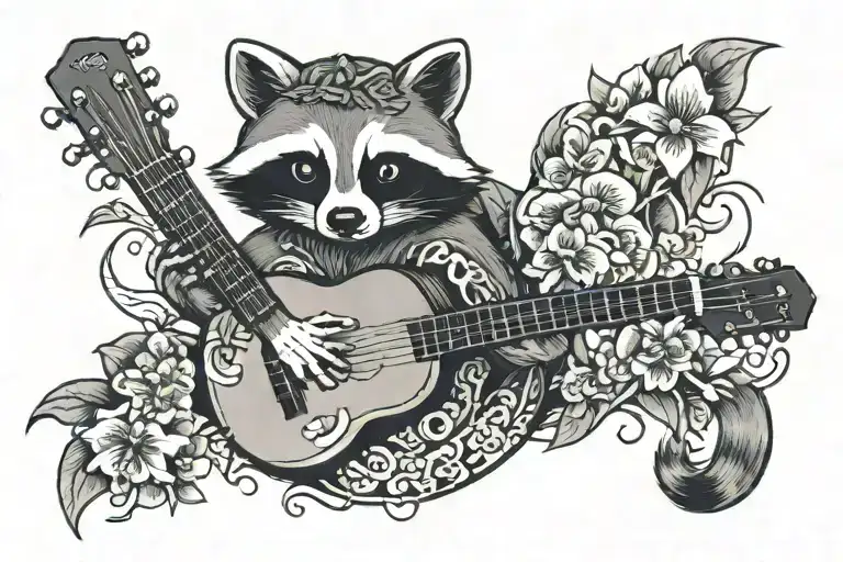 Orchid Raccoon Ukulele