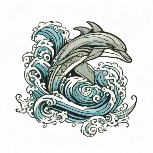 Dolphin And Wave