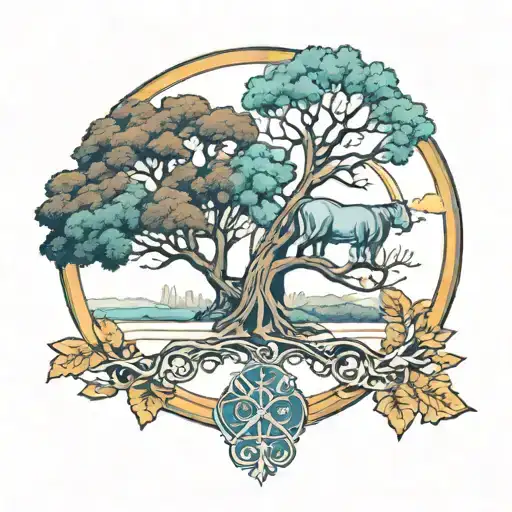 Tree Of Life And Tennessee State Outline