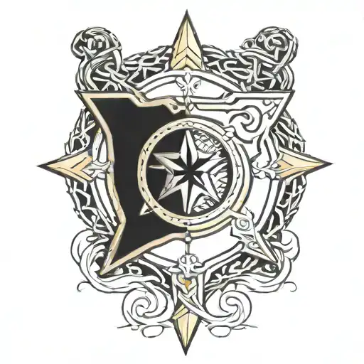 A Nova Star Embedded Within A Viking Shield