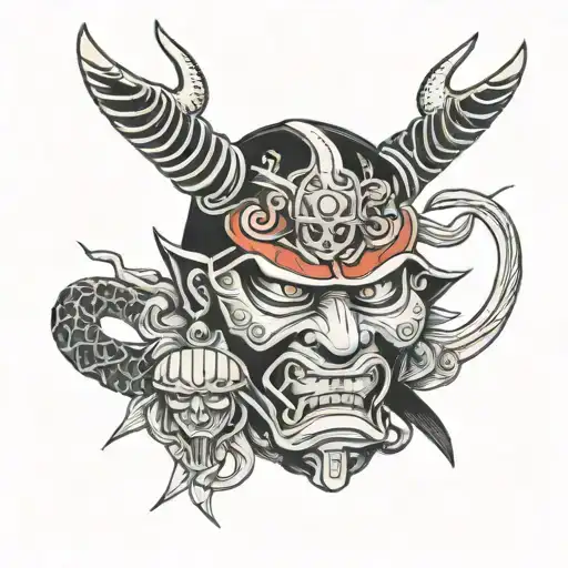 Samurai Mask And Tenshi Line