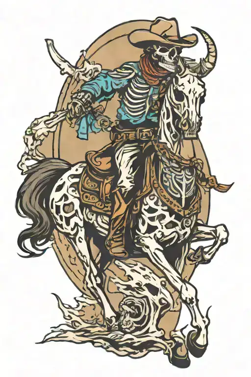 Skeleton Cowboy Riding A Horse
