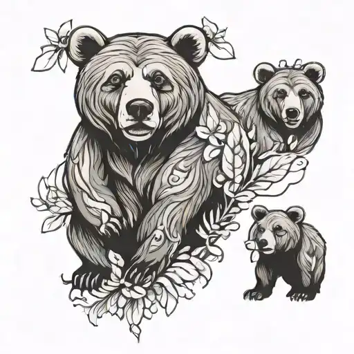 A Bear With 2 Cubs Taty