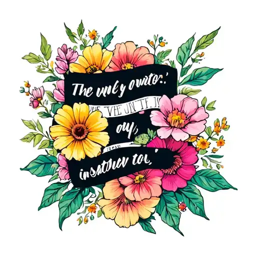 Motivation Quote And Flowers Blooming