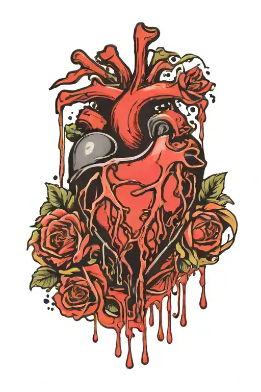 Heart Broken Blood Dripping