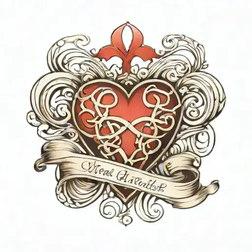 Heart With Child's Name As Each Side Of The Heart With Infinity Symbol At The Top