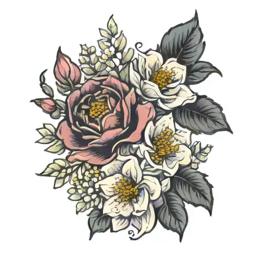 July March November Birth Flower Bouquet