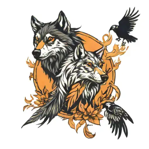 Wolf Buffalo Hawk Raven Doe Fire