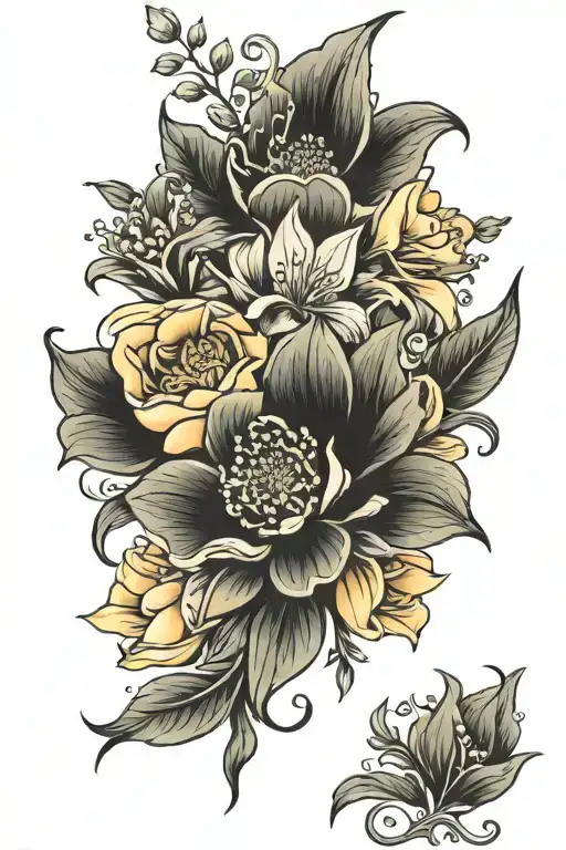 Birth Flower Half Sleeve