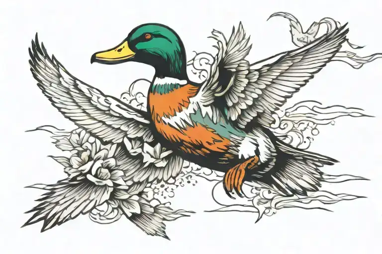 Duck Hunting Flying Across