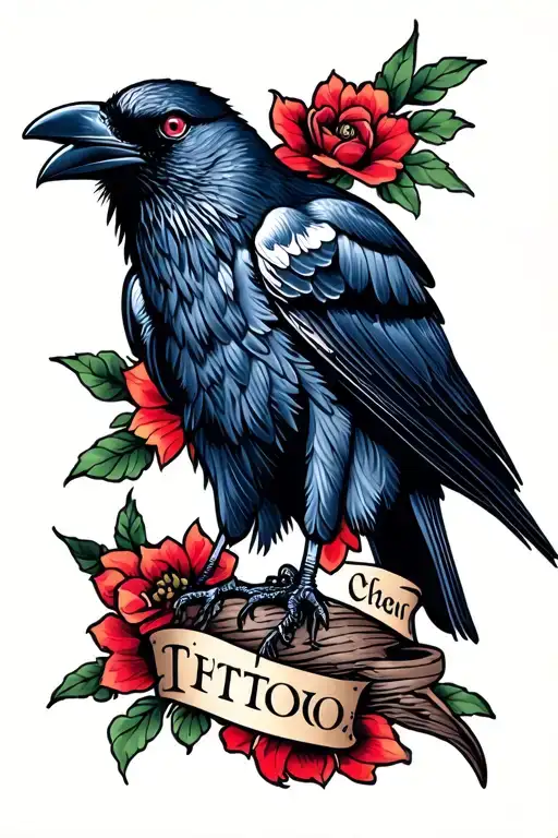 Old School Traditional Raven