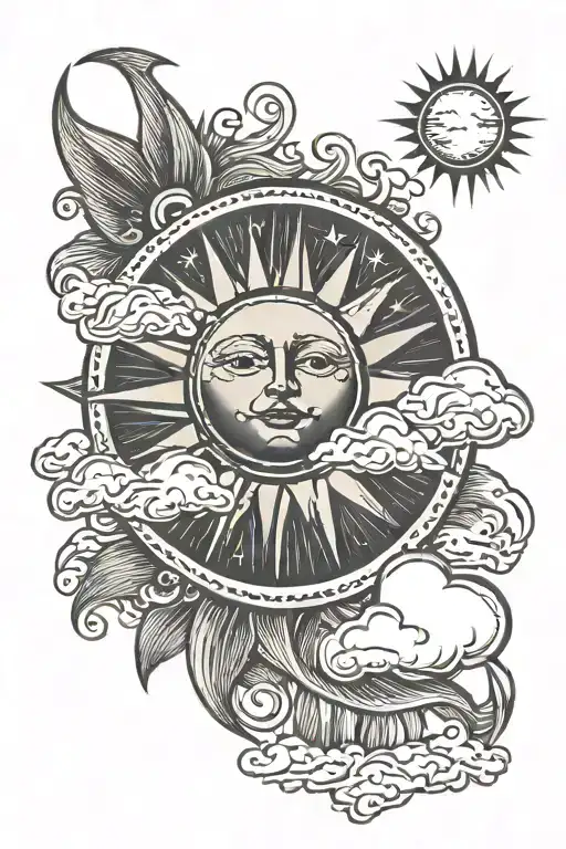 My Mom Name With A Sun And Some Clouds Forming