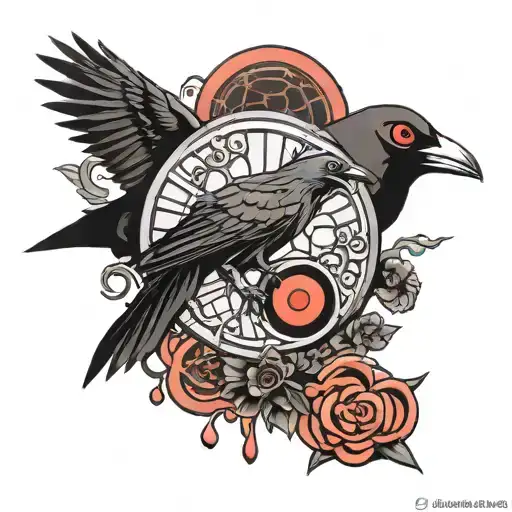 Pain And Itachi Crow With Sharingan Eye