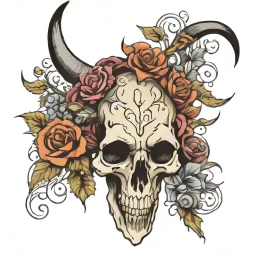 Long Horn Skull With Sweet Deanne Album Cover Inside