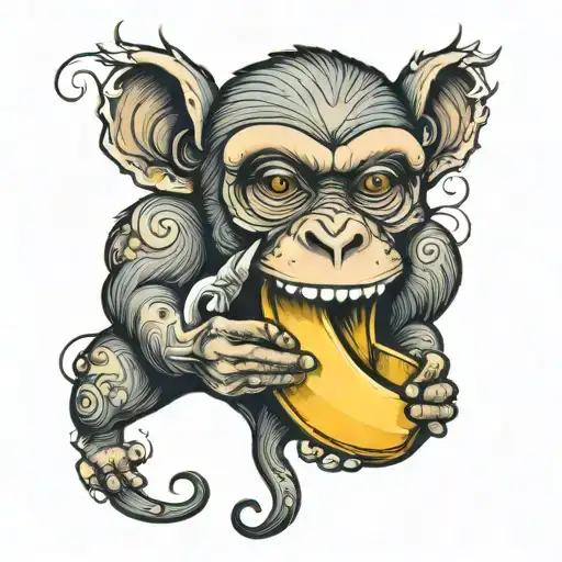 Monkey Eating Banana