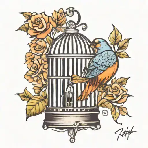 Bird Cage With Door Open