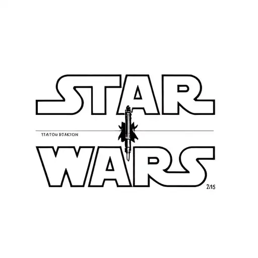 A Minimalist Tattoo Of The Star Wars Logo Combined With A Lightsaber