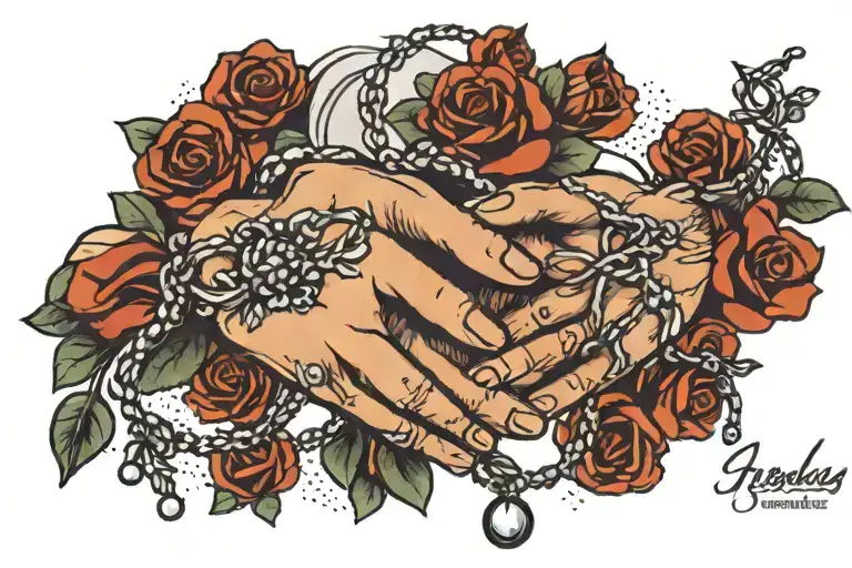 2 Hands Holding Rosary