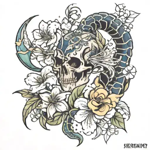 Scorpio And Flowers Wrapped