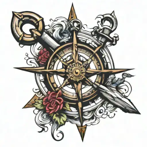 Anchor And Paddle Compass